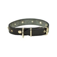 Δερμάτινο Περιλαίμιο με στρας και πυραμίδες  μήκος 40cm