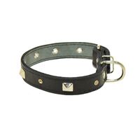 Δερμάτινο Περιλαίμιο με στρας και πυραμίδες  μήκος 40cm