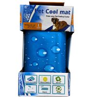 Στρώμας Ψύξης Cooling mat PVC Large  (Διαστάσεις: 90x50cm) Μπλε με σταγόνες νερού