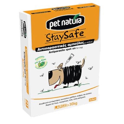 Φυτικές Αντιπαρασιτικές Αμπούλες Pet Natura για σκύλους άνω των 30kg